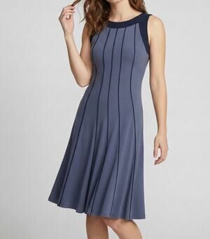 Sharon Max Dress Small Sleeveless Black Gray Polyester Blend
